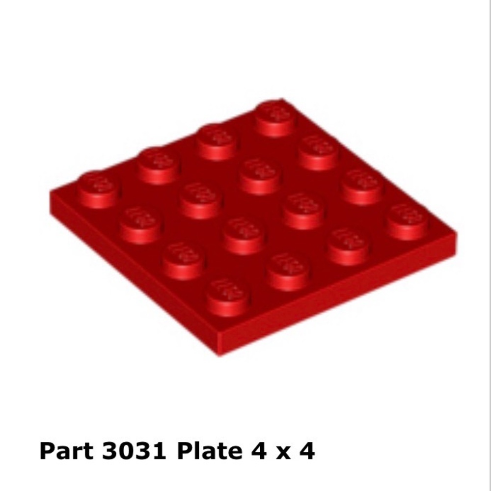 (500) New LEGO 4x4 *Red* Plates Bulk LOT Pieces Baseplates Part #3031